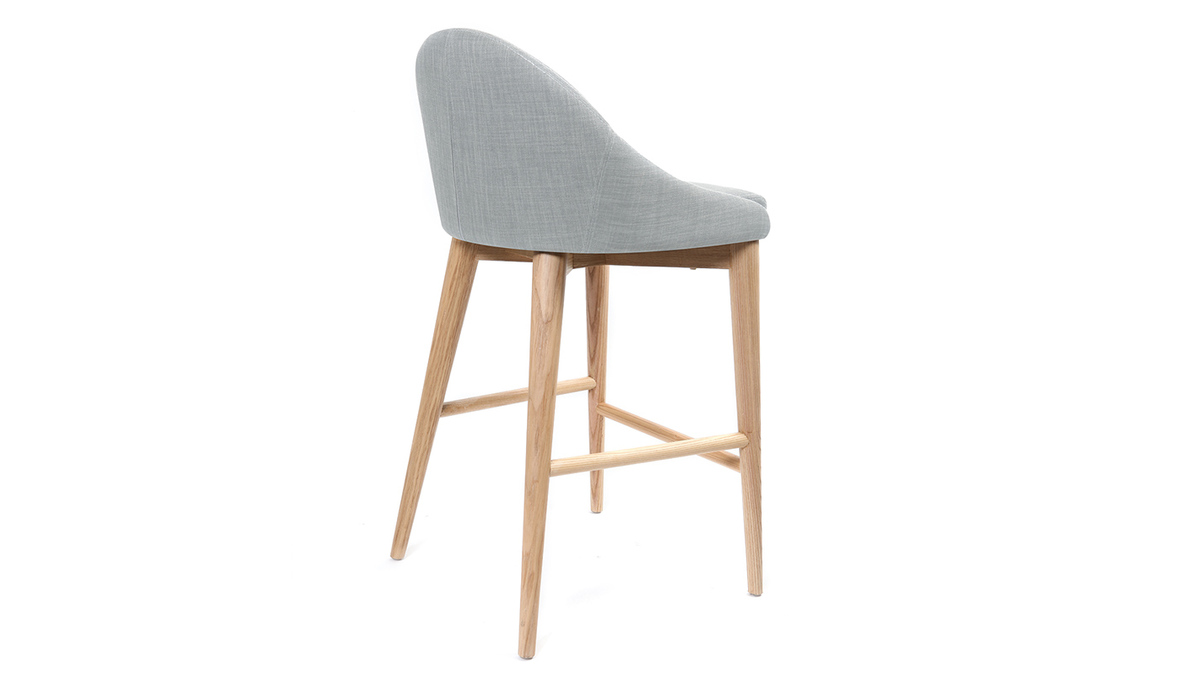 Sgabello da bar design legno poliestere grigio chiaro 65cm DALIA