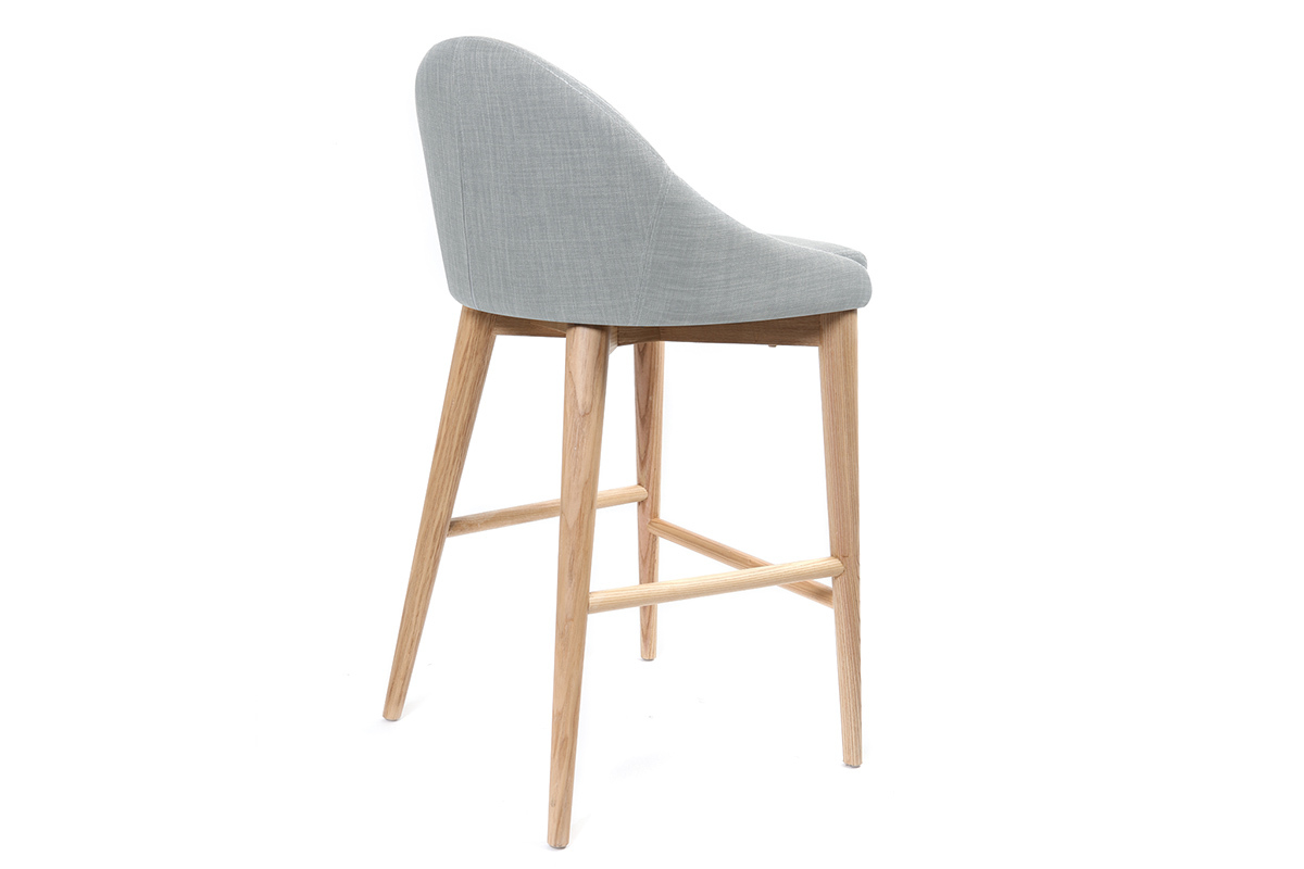 Sgabello da bar design legno poliestere grigio chiaro 65cm DALIA