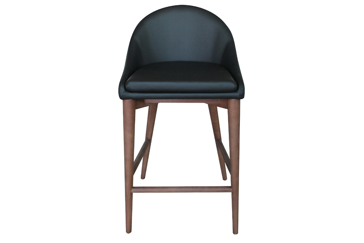 Sgabello da bar design legno PU nero 65cm DALIA