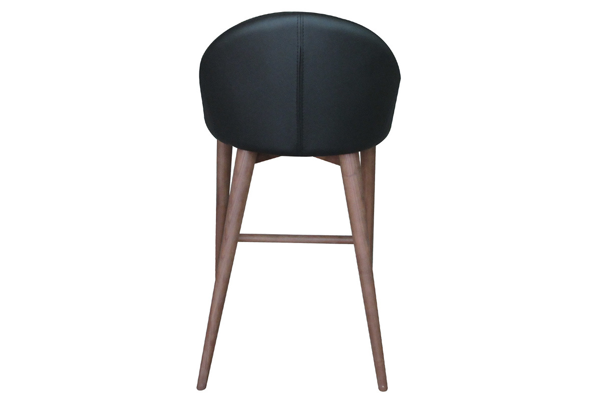 Sgabello da bar design legno PU nero 65cm DALIA