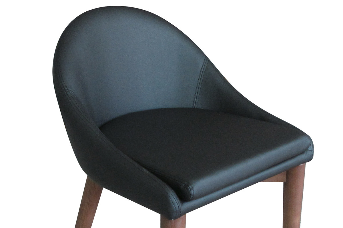Sgabello da bar design legno PU nero 65cm DALIA