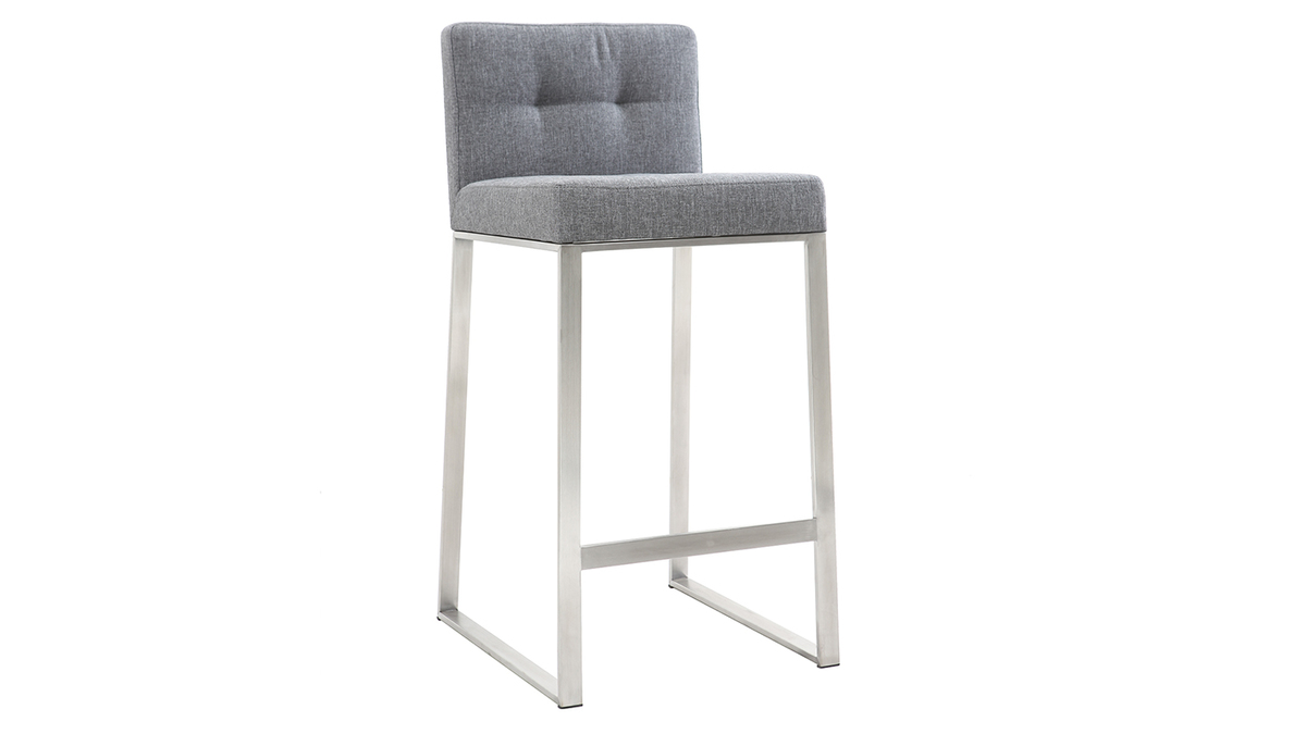 Sgabello da bar design metallo e tessuto grigio scuro 66cm set di 2 HALEY