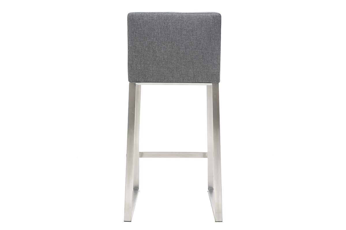 Sgabello da bar design metallo e tessuto grigio scuro 66cm set di 2 HALEY