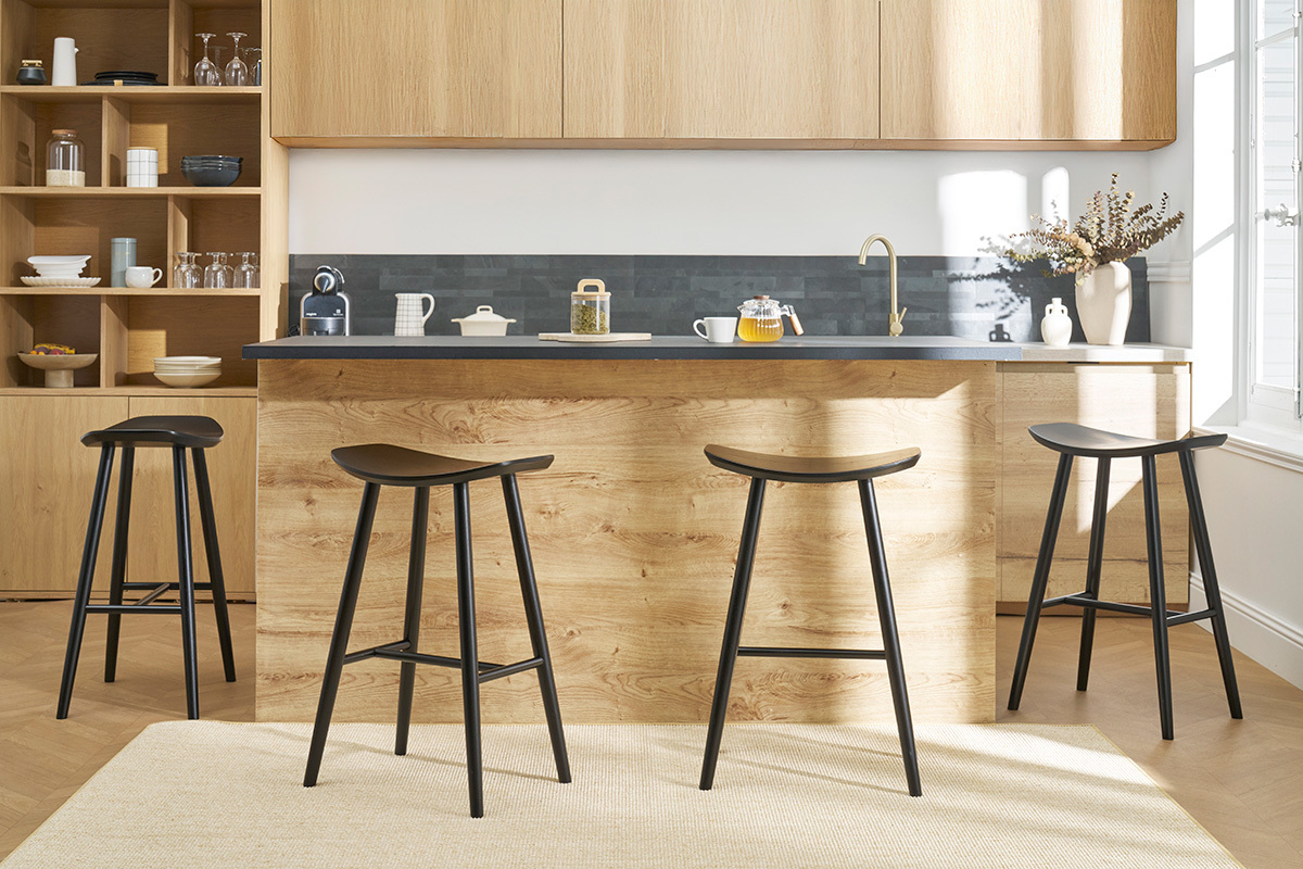 Sgabello da bar design nero 72 cm DEMORY