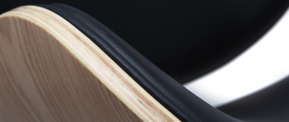 Sgabello da bar design nero e legno chiaro WALNUT