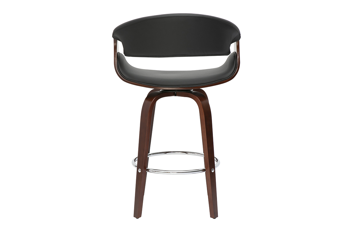 Sgabello da bar design nero e legno scuro 65 cm ARAMIS