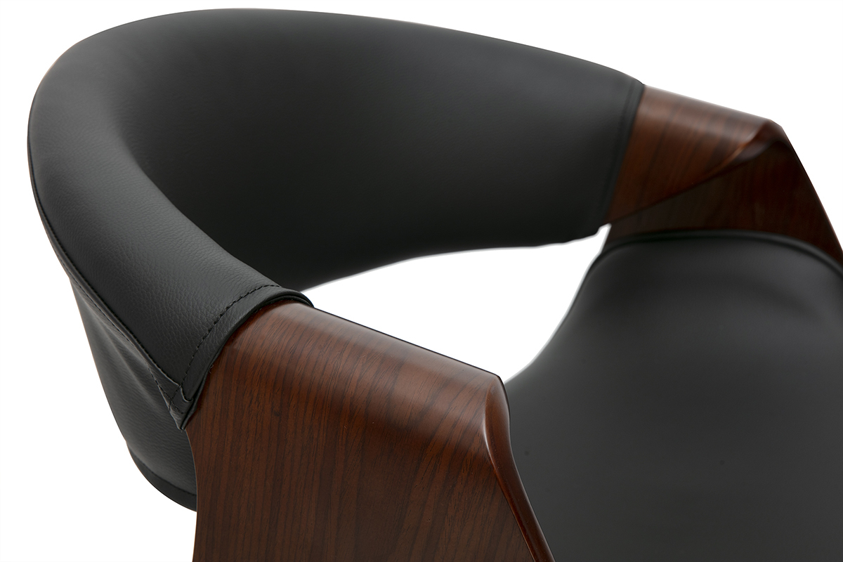 Sgabello da bar design nero e legno scuro 65 cm ARAMIS