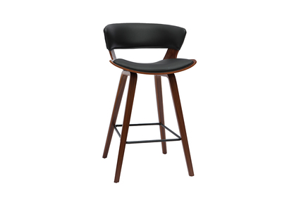 Sgabello da bar design nero e legno scuro H65 cm SYRAH