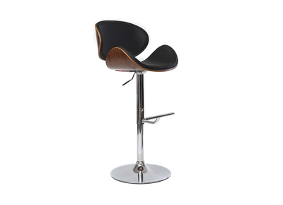 Sgabello da bar design nero e legno WALNUT - Sgabello da bar design nero e legno WALNUT