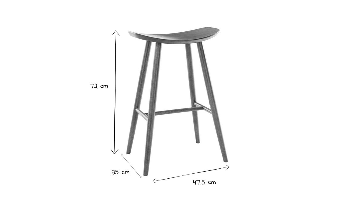 Sgabello da bar design noce 72 cm DEMORY