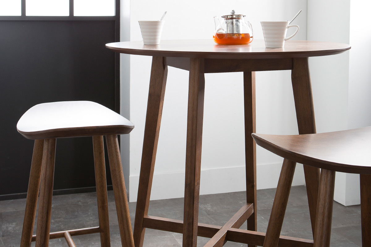 Sgabello da bar design noce H72 cm DEMORY