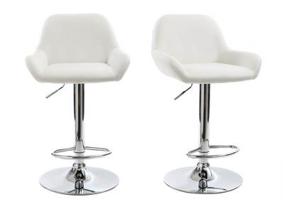 Sgabello da bar design poliuretano bianco gruppo di 2 CYRUS
