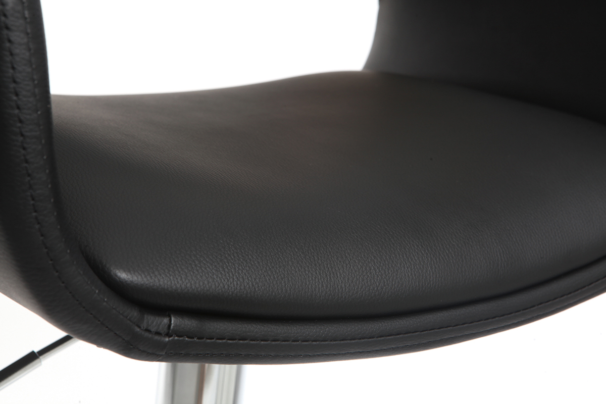 Sgabello da bar design poliuretano Nero e legno chiaro RAY