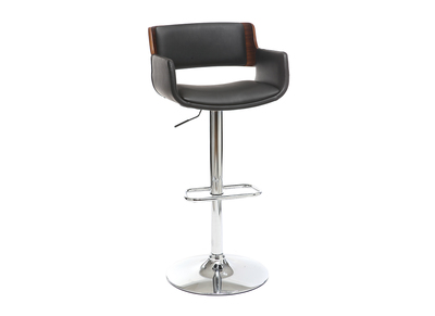 Sgabello da bar design poliuretano Nero e legno scuro RAY