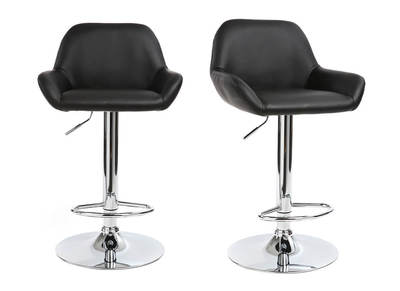 Sgabello da bar design poliuretano nero gruppo di 2 CYRUS