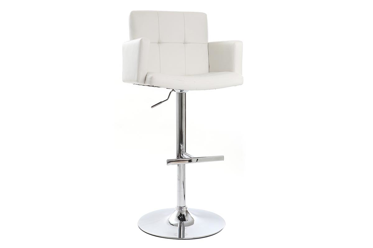 Sgabello da bar design PU bianco BLAKE