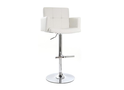 Sgabello da bar design PU bianco BLAKE - Sgabello da bar design PU bianco BLAKE