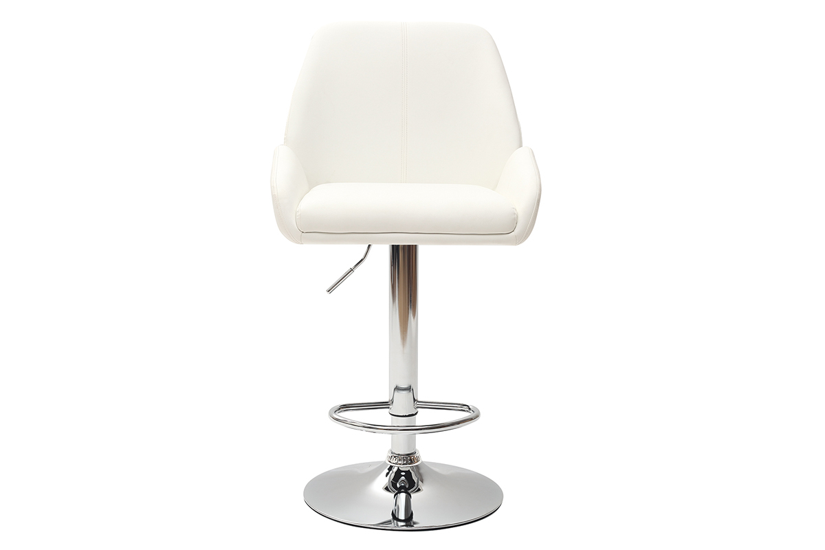 Sgabello da bar design PU bianco gruppo di 2 ALEK