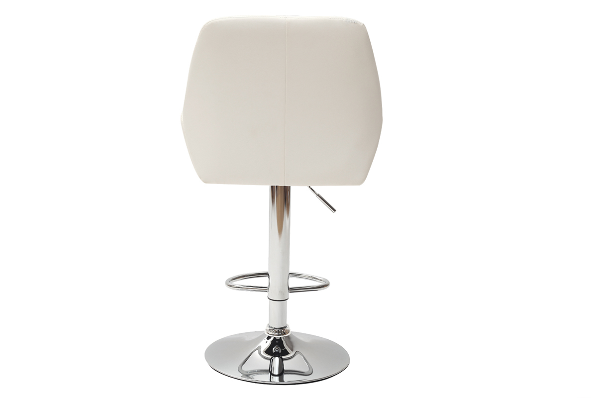 Sgabello da bar design PU bianco gruppo di 2 ALEK