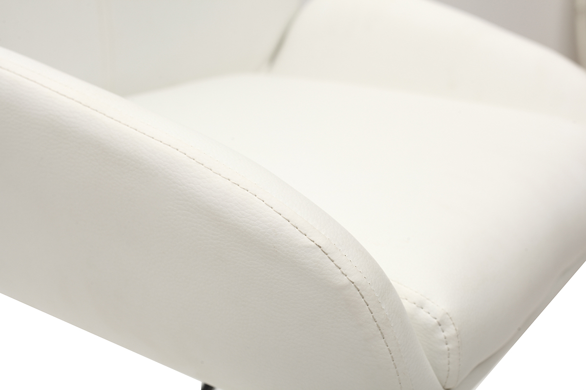 Sgabello da bar design PU bianco gruppo di 2 ALEK