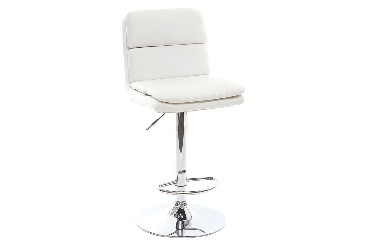Sgabello da bar design PU bianco gruppo di 2 CLARK