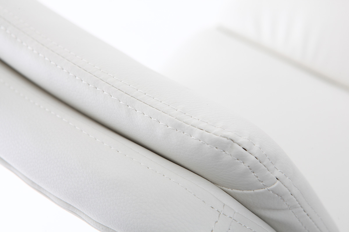 Sgabello da bar design PU bianco gruppo di 2 CLARK