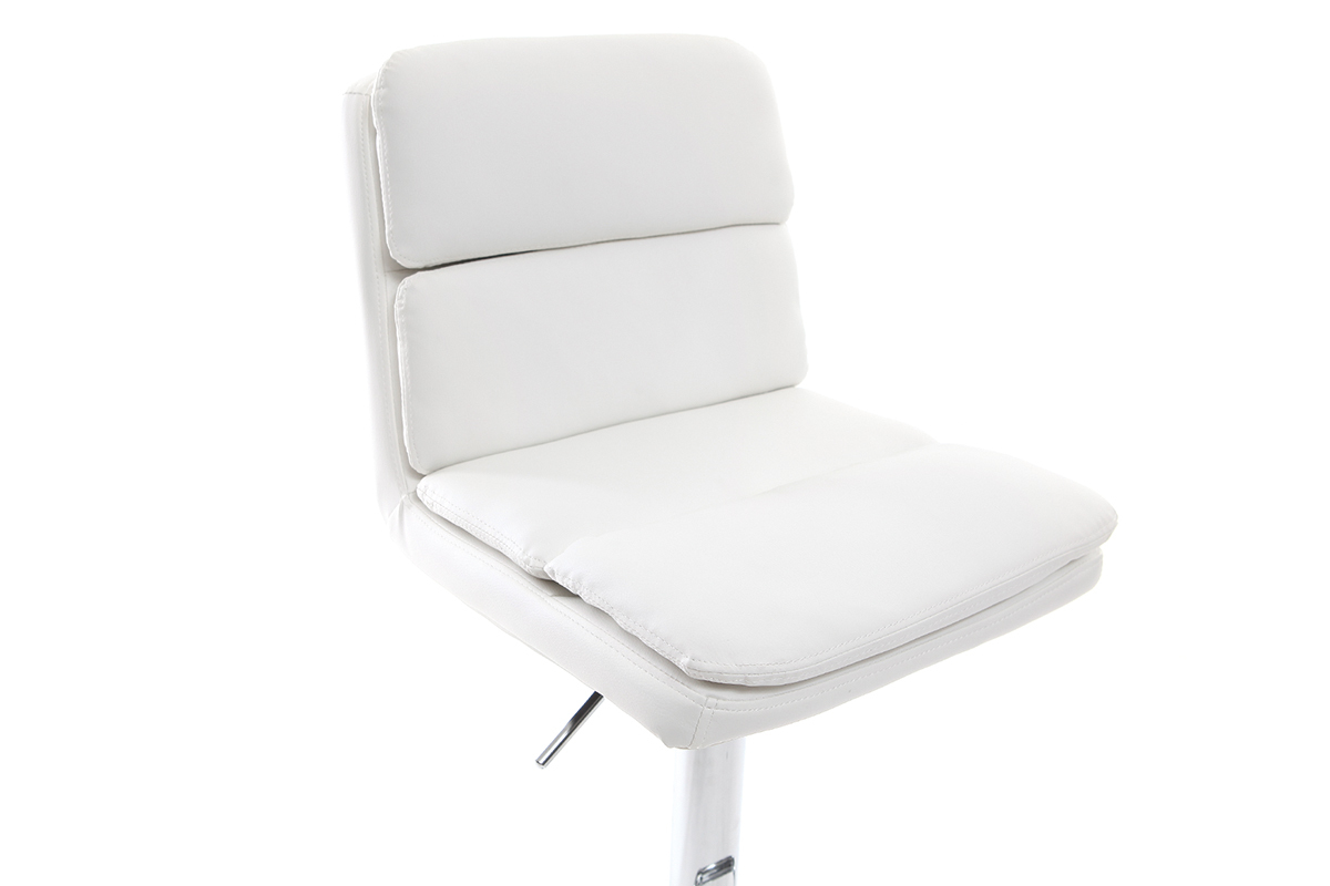 Sgabello da bar design PU bianco gruppo di 2 CLARK