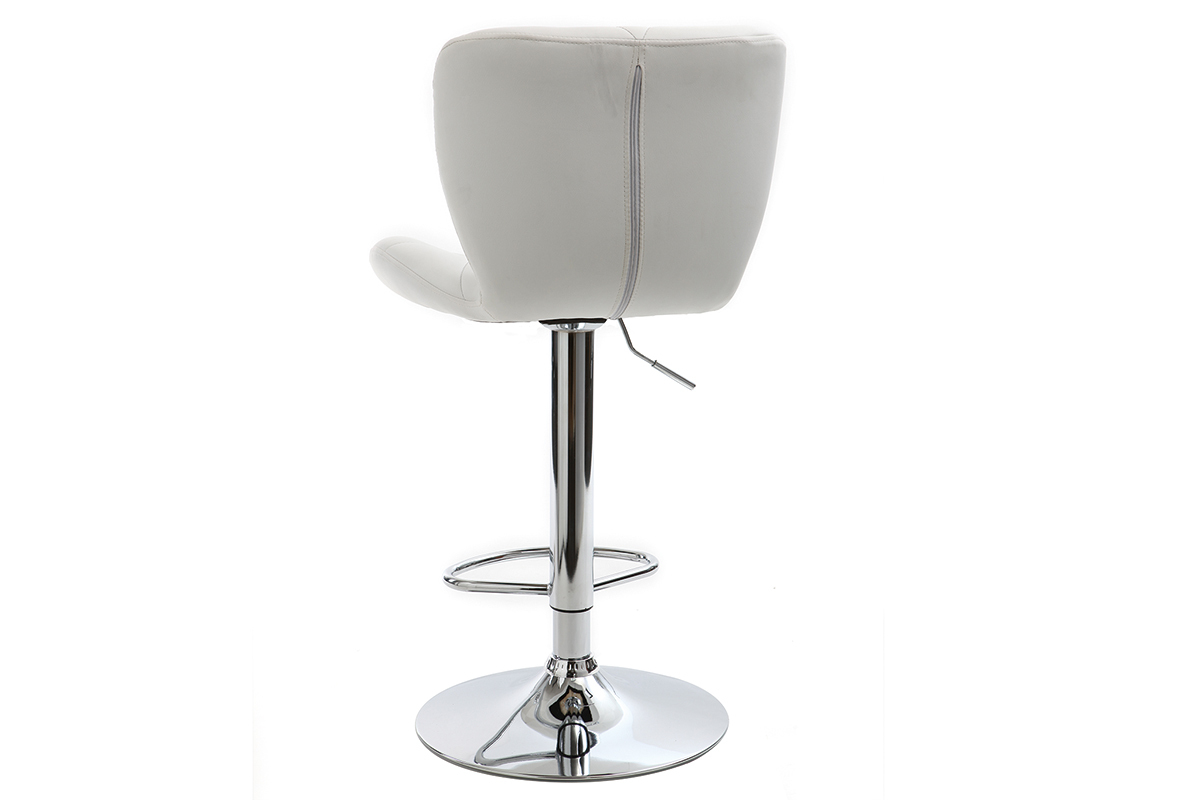 Sgabello da bar design PU bianco gruppo di 2 DEREK