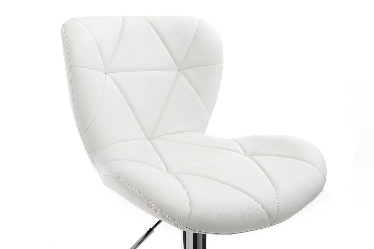 Sgabello da bar design PU bianco gruppo di 2 DEREK