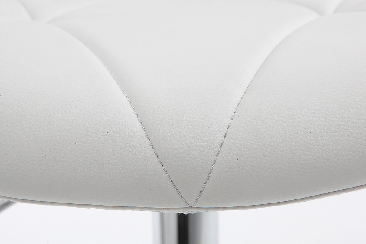 Sgabello da bar design PU bianco gruppo di 2 DEREK