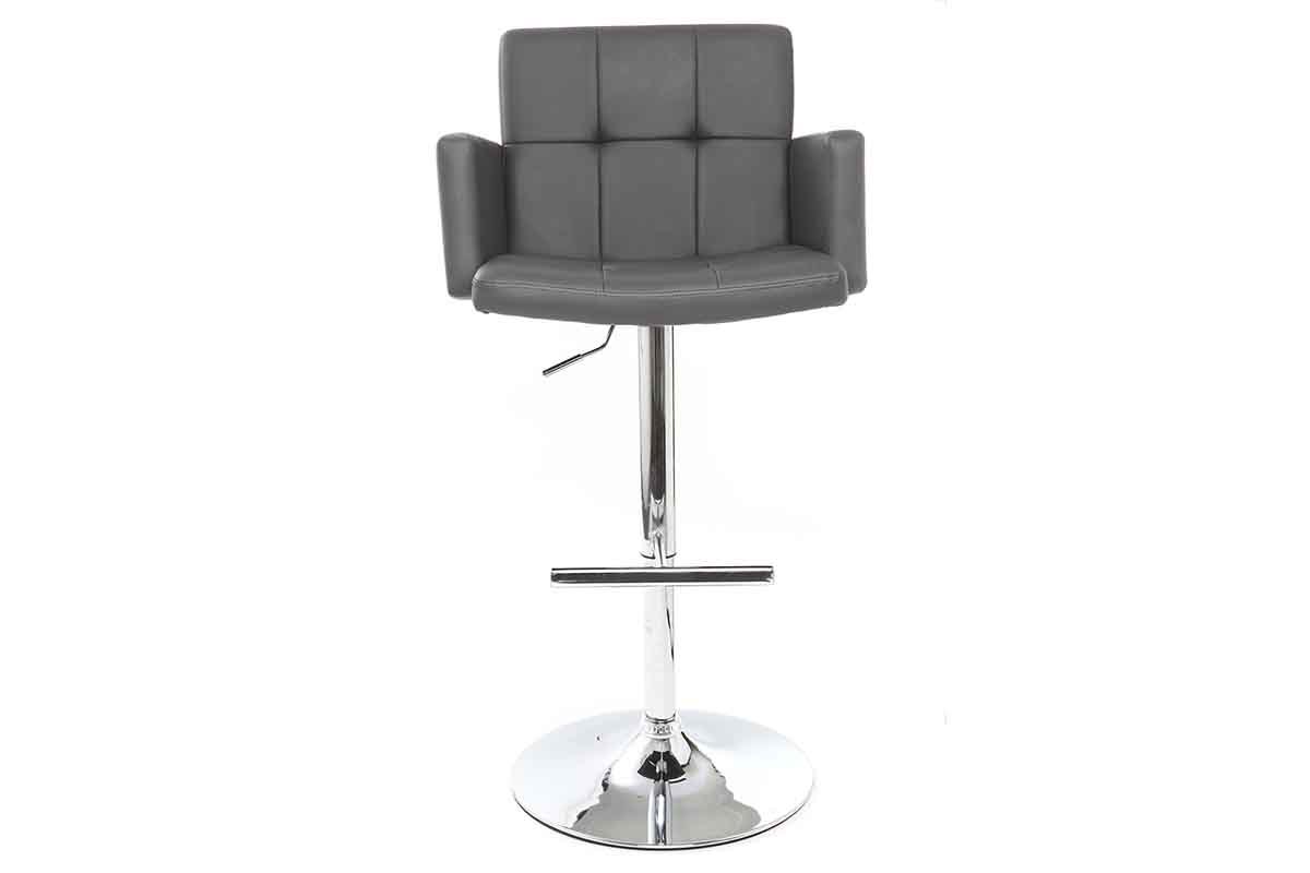 Sgabello da bar design PU grigio BLAKE