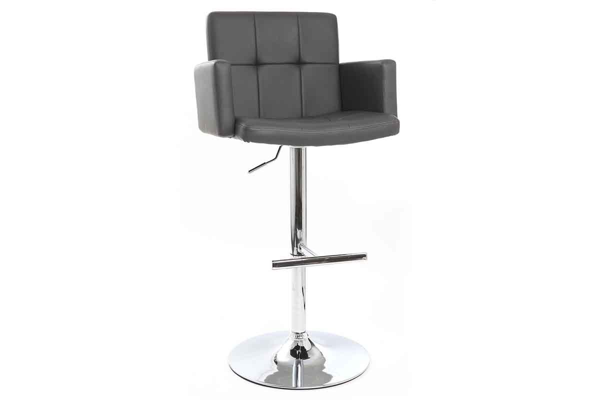 Sgabello da bar design PU grigio BLAKE