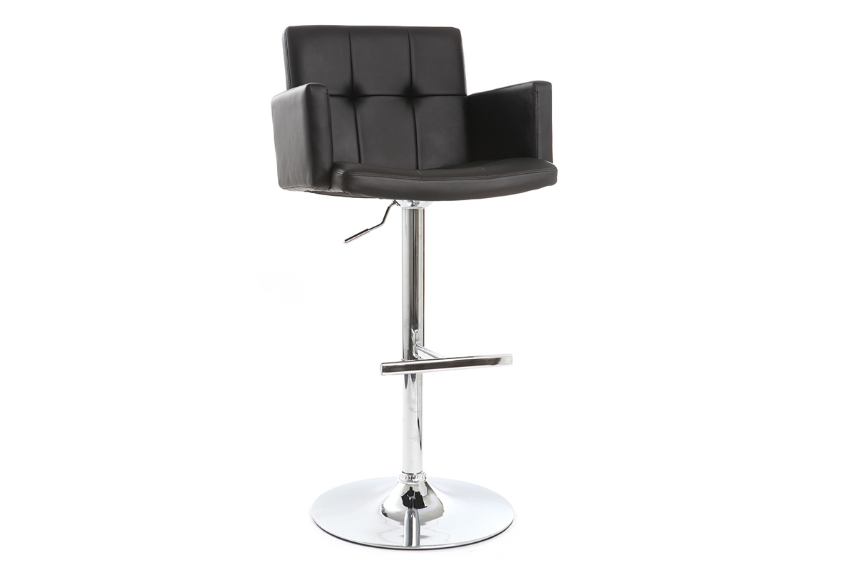Sgabello da bar design PU nero BLAKE
