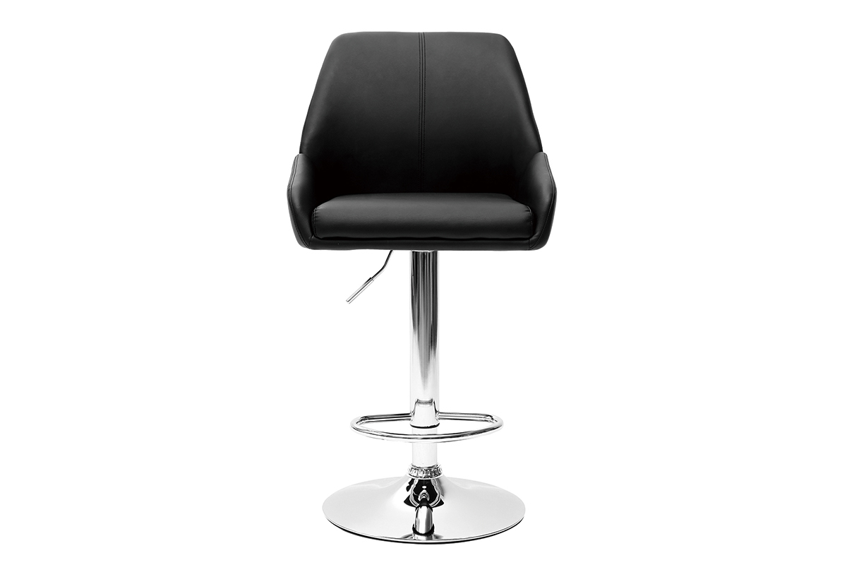 Sgabello da bar design PU nero gruppo di 2 ALEK