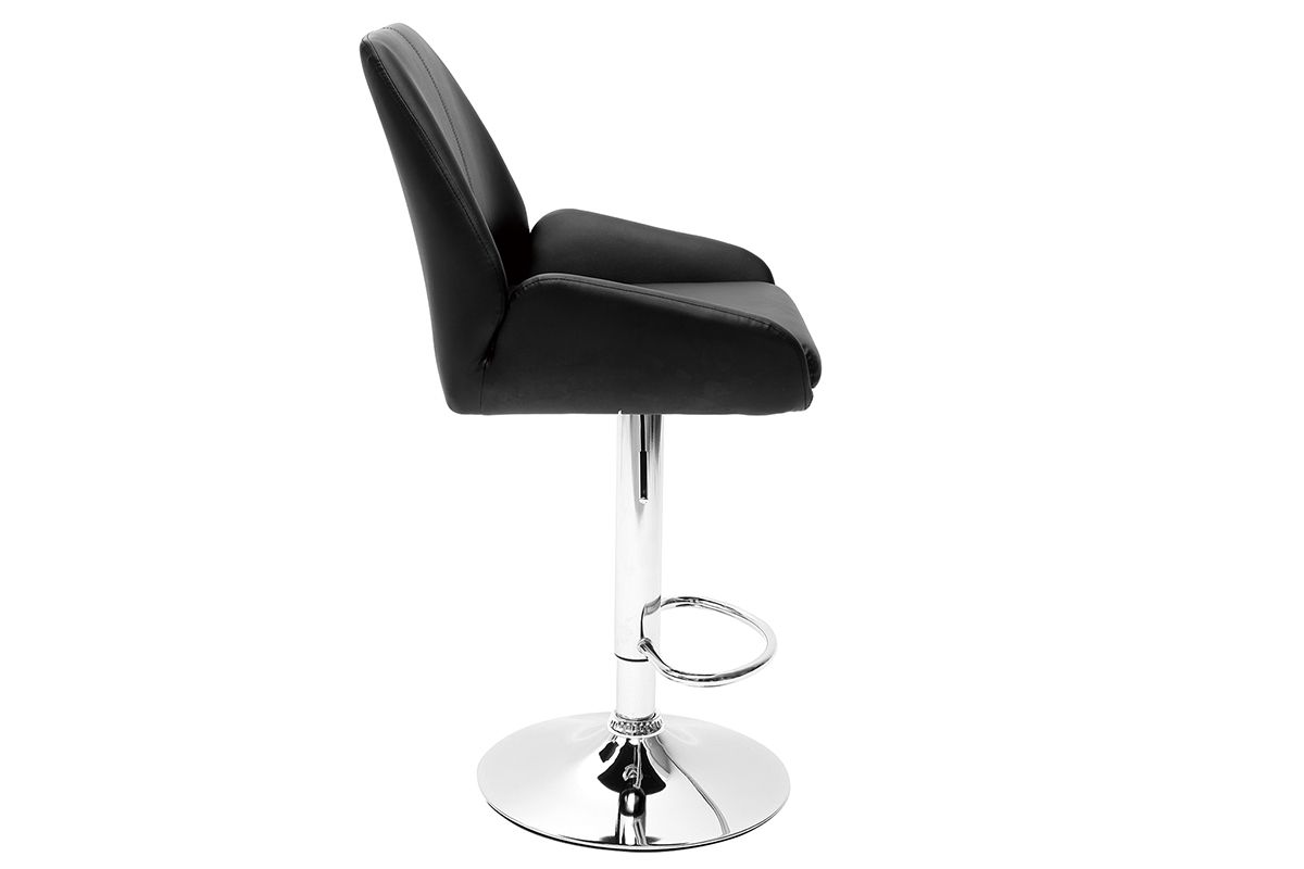 Sgabello da bar design PU nero gruppo di 2 ALEK
