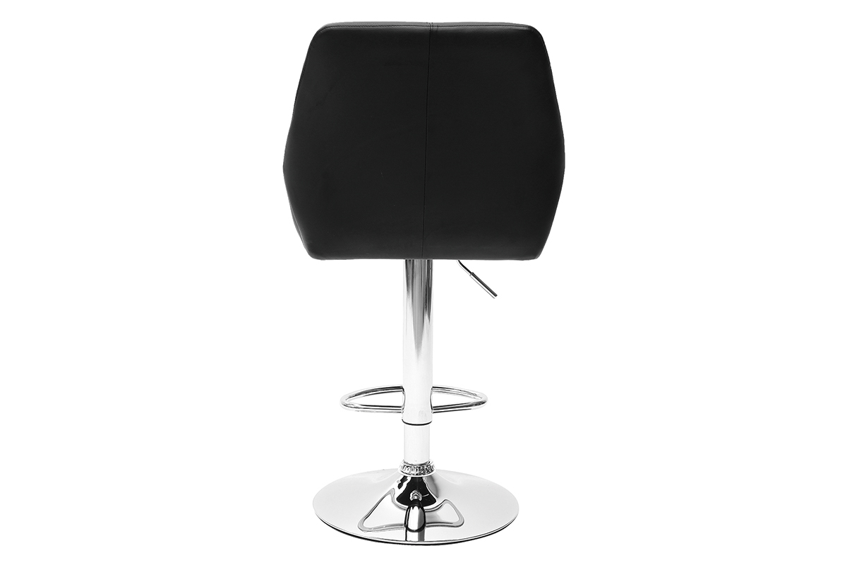 Sgabello da bar design PU nero gruppo di 2 ALEK
