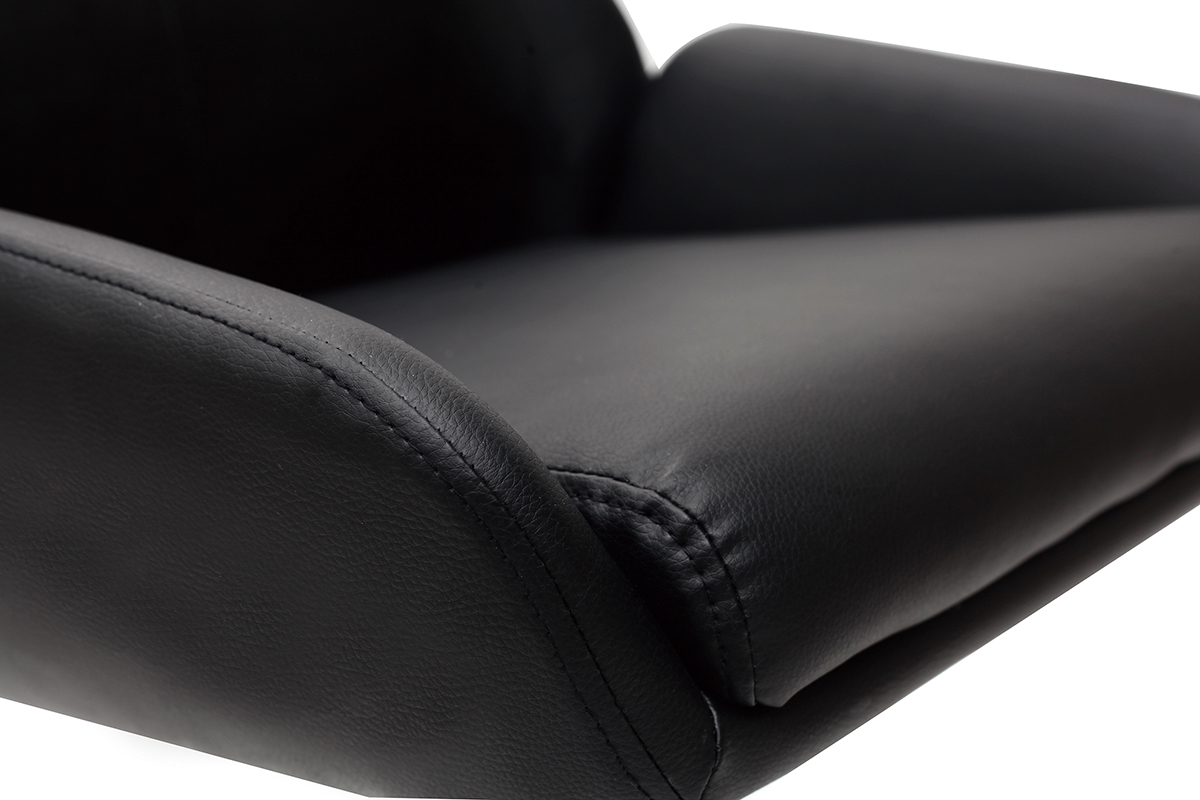 Sgabello da bar design PU nero gruppo di 2 ALEK