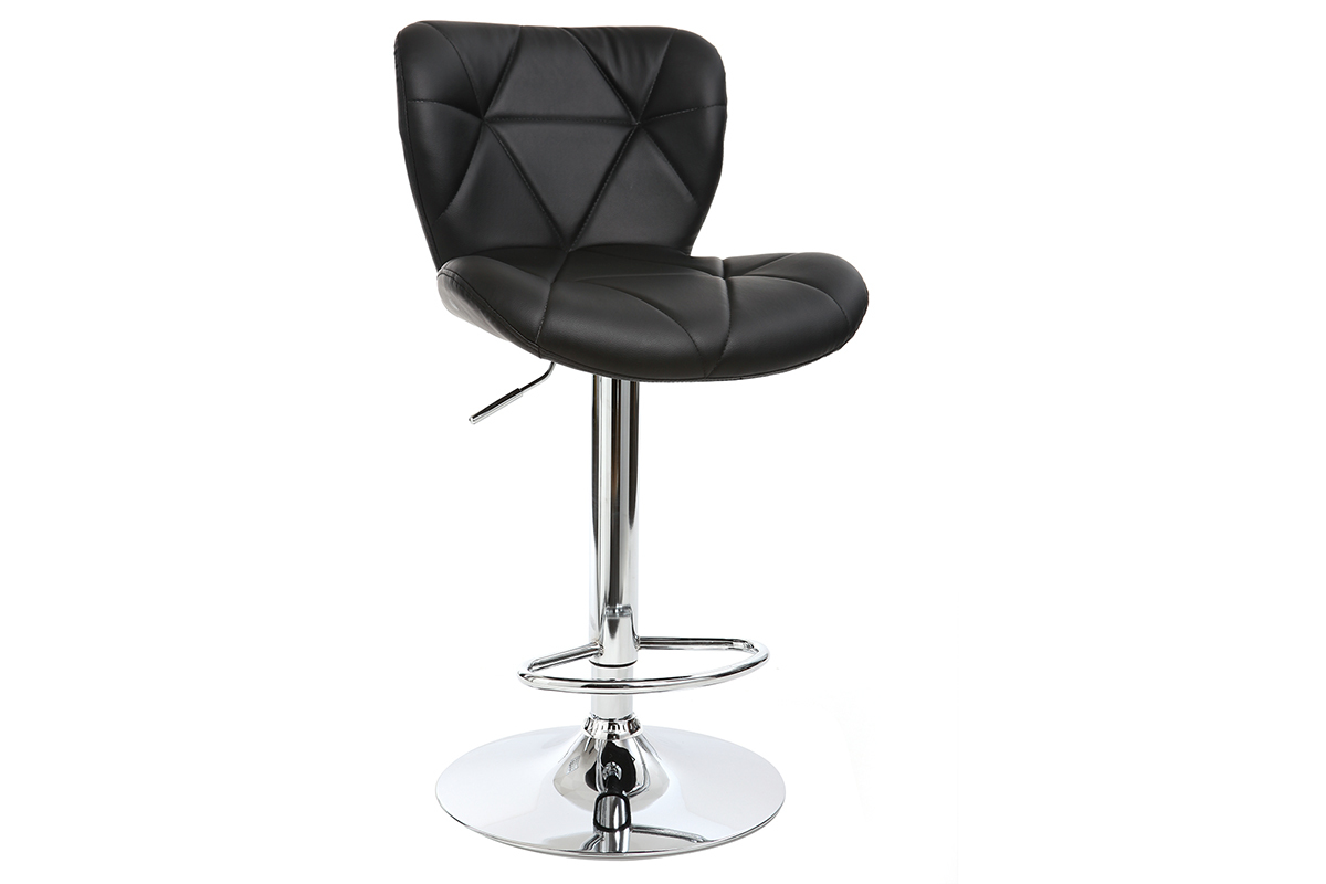 Sgabello da bar design PU nero gruppo di 2 DEREK