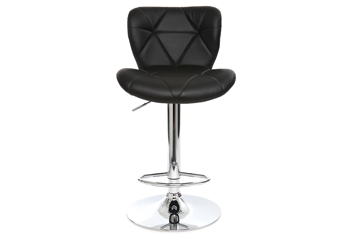 Sgabello da bar design PU nero gruppo di 2 DEREK