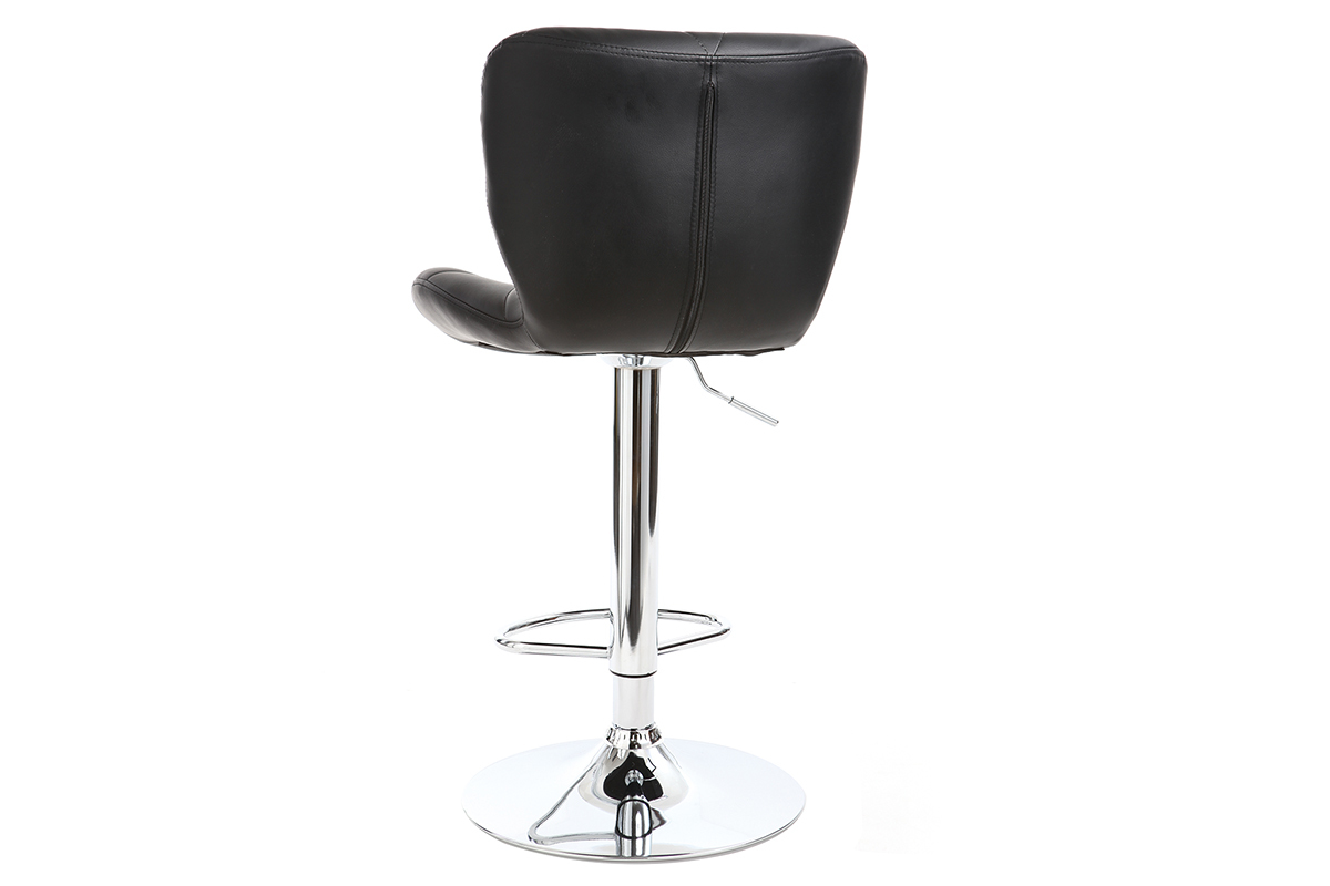 Sgabello da bar design PU nero gruppo di 2 DEREK