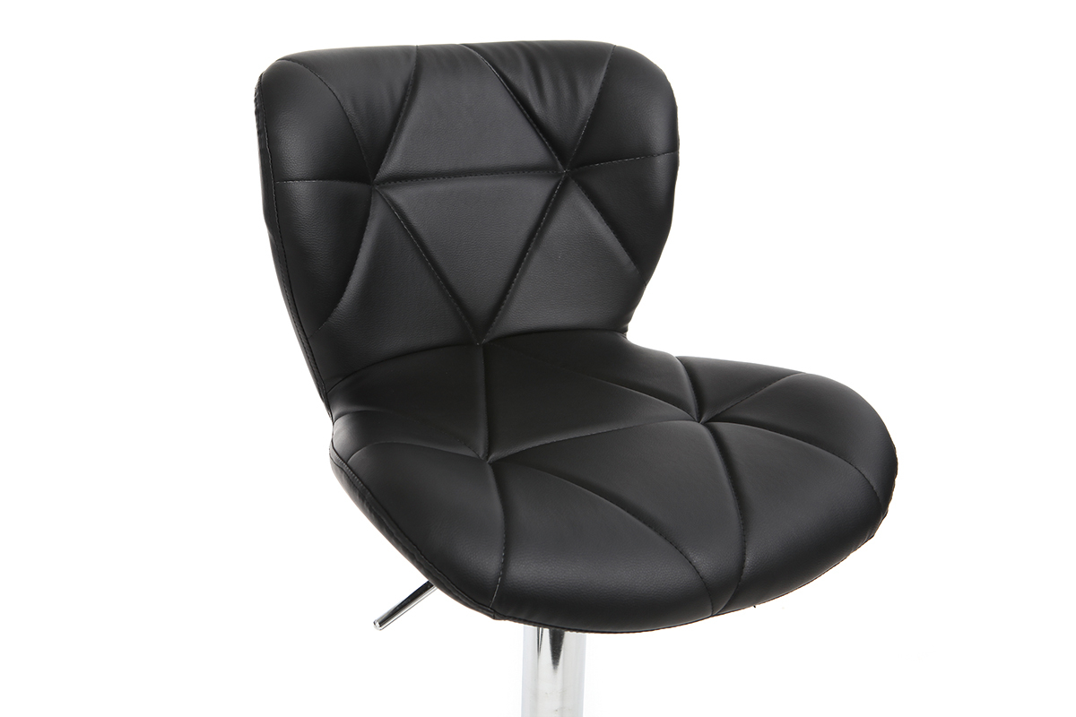 Sgabello da bar design PU nero gruppo di 2 DEREK