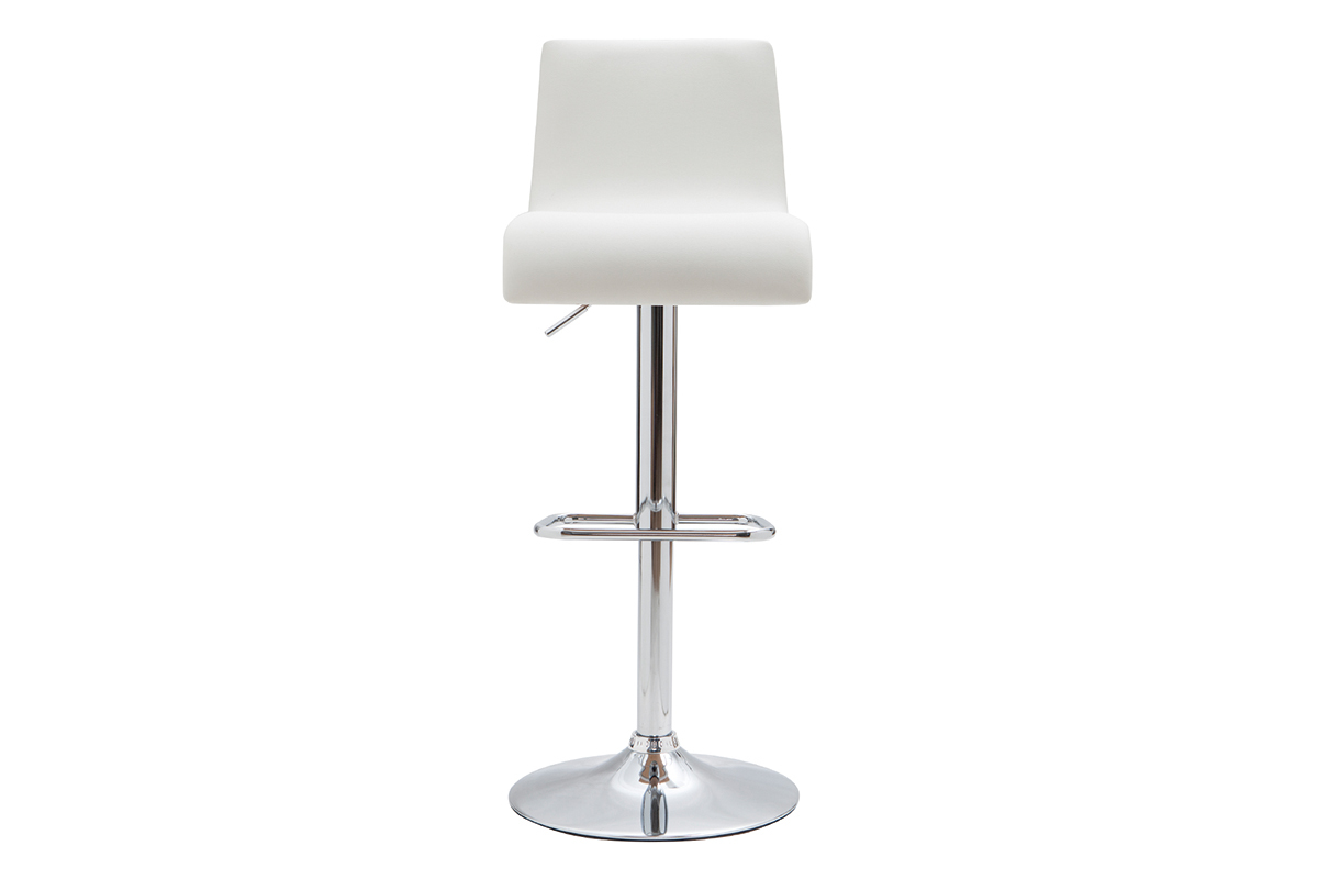 Sgabello da bar design regolabile bianco e legno chiaro DELICACY  (set di 2)
