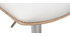 Sgabello da bar design regolabile bianco e legno chiaro PANACH