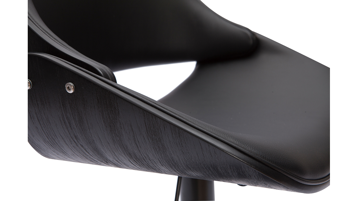 Sgabello da bar design regolabile legno e metallo nero CLASH