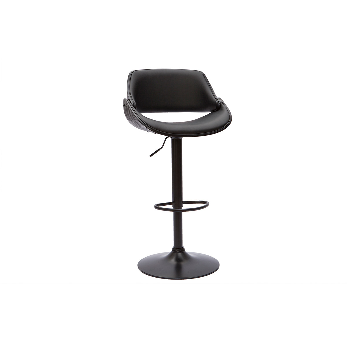 Sgabello da bar design regolabile legno e metallo nero CLASH