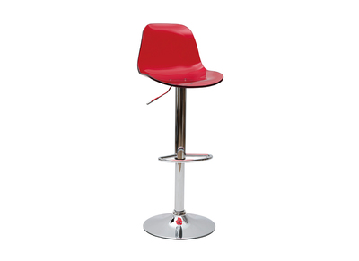 Sgabello da bar design rosso trasparente GALILEO