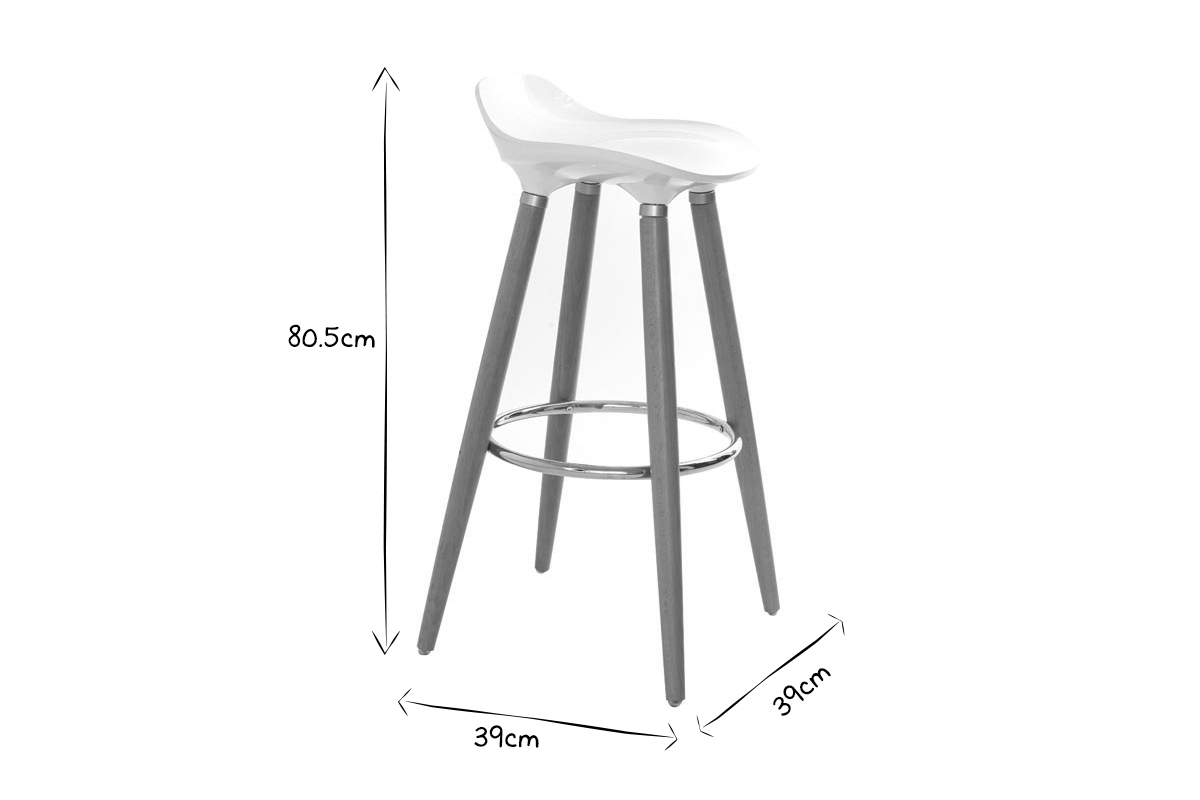 Sgabello da bar design scandinavo bianco GILDA