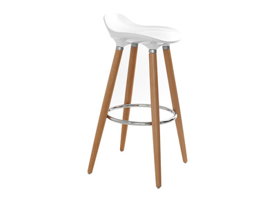 Sgabello da bar design scandinavo bianco GILDA