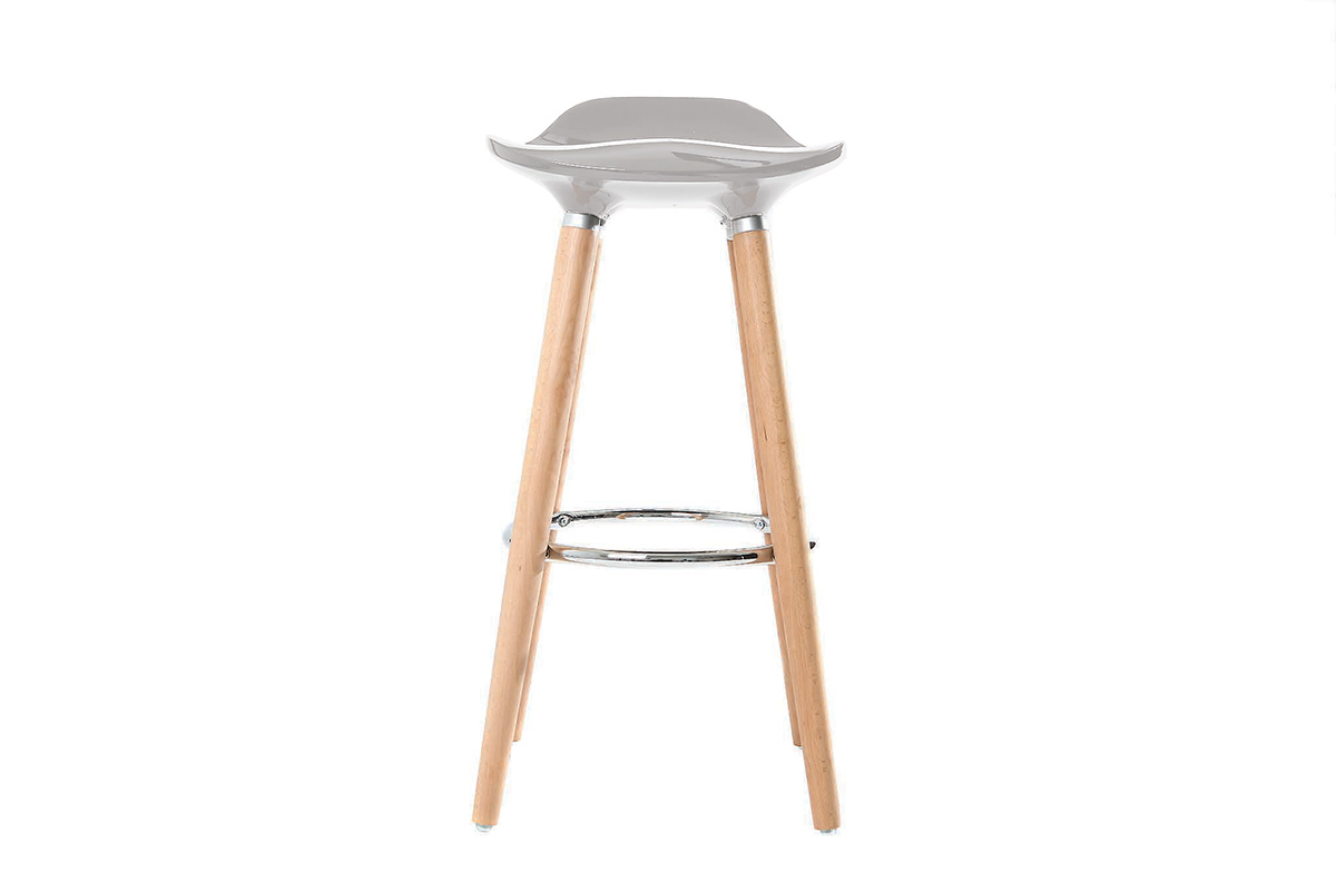 Sgabello da bar design scandinavo grigio (gruppo di 2) GILDA