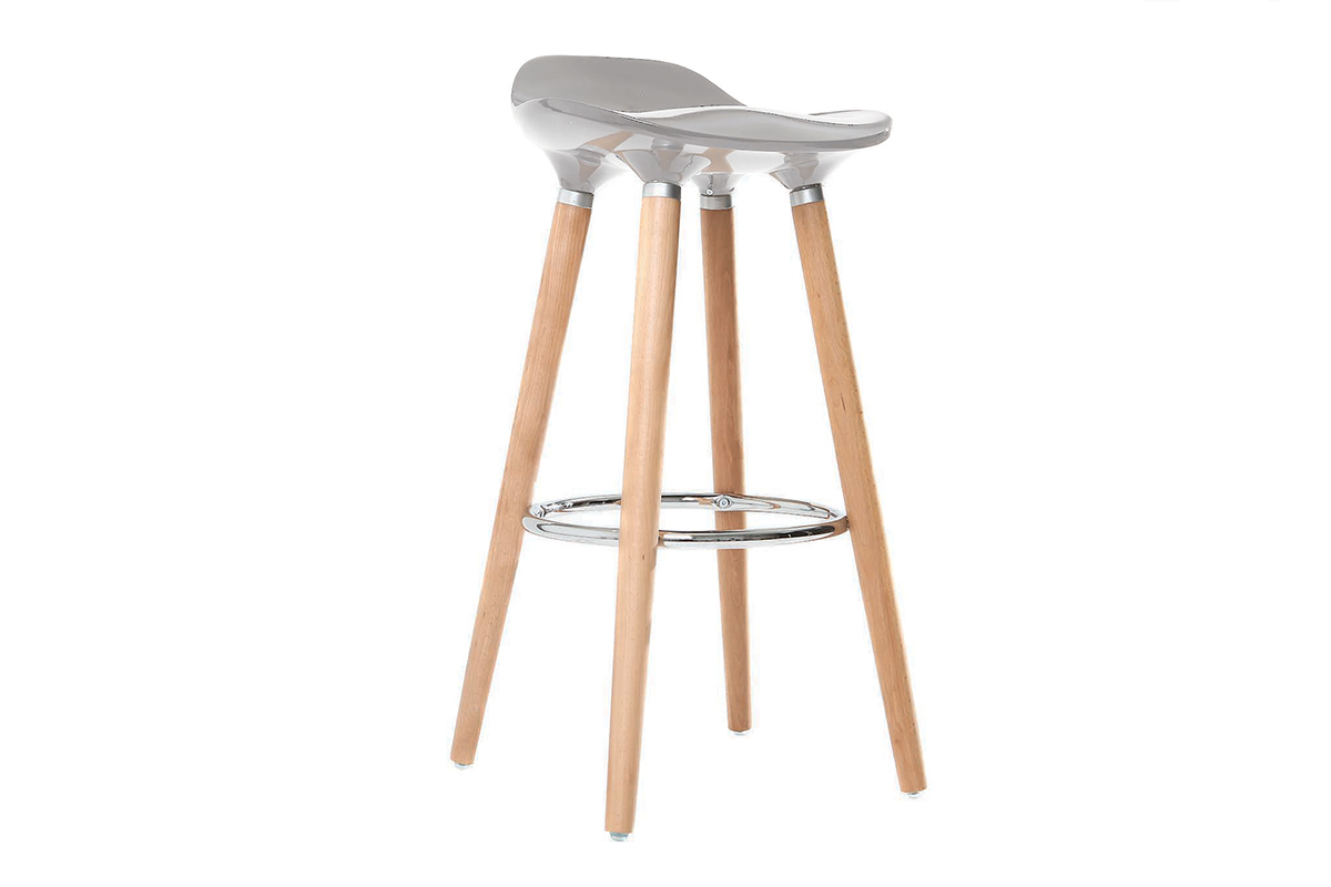 Sgabello da bar design scandinavo grigio (gruppo di 2) GILDA